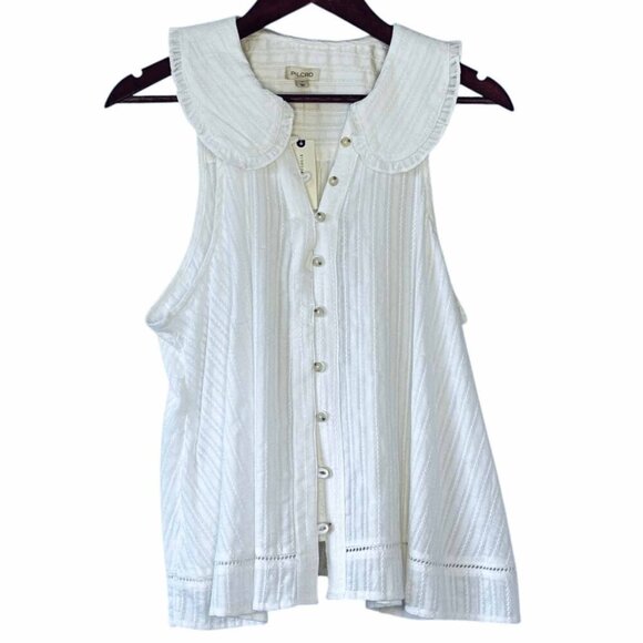 Pilcro for Anthrolpologie Keira Peter Pan Collar Swing Blouse NWT - Picture 2 of 12